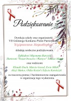 PODZIĘKOWANIE DLA RODZICÓW W ORGANIZACJI KONKURSU
